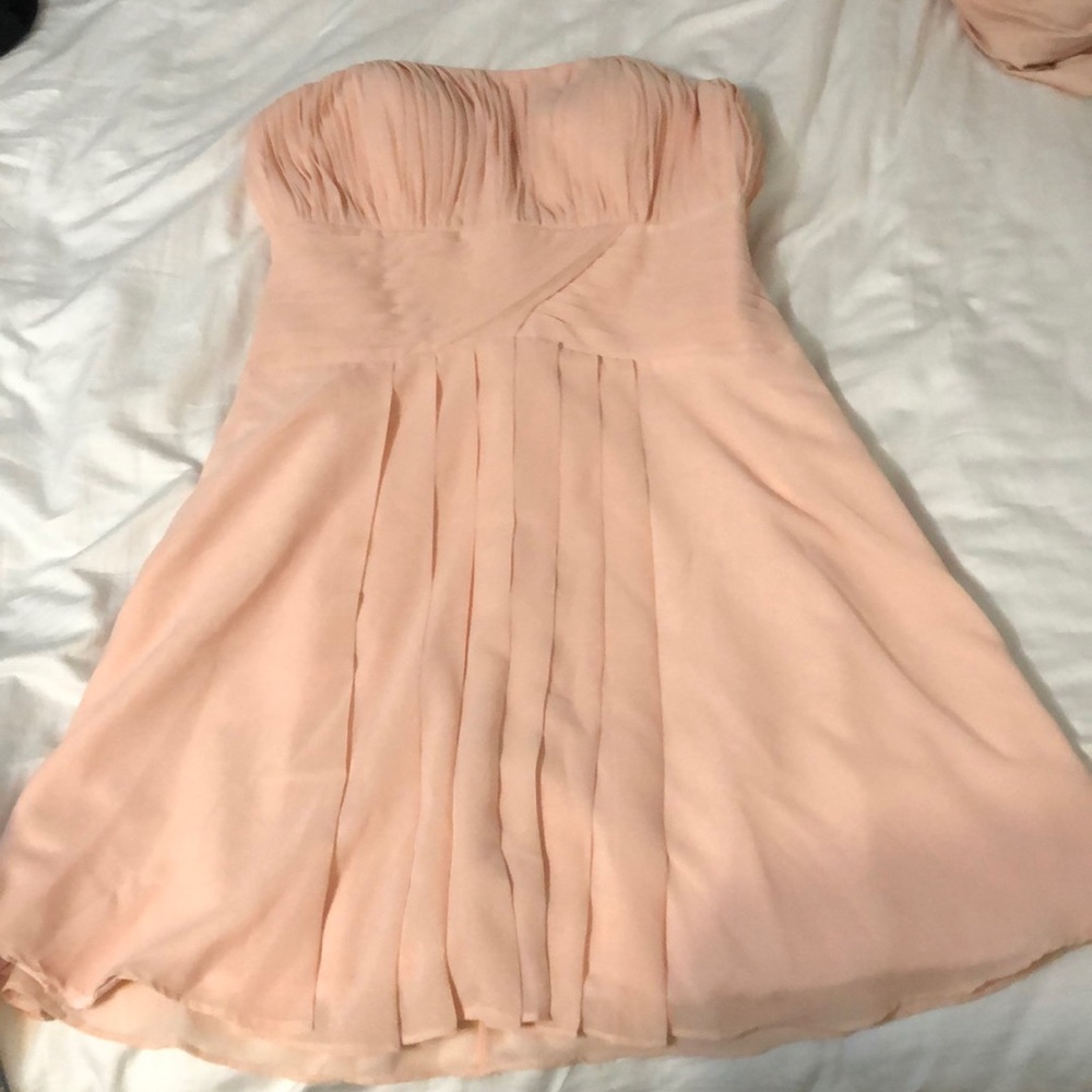 Peach strapless dress